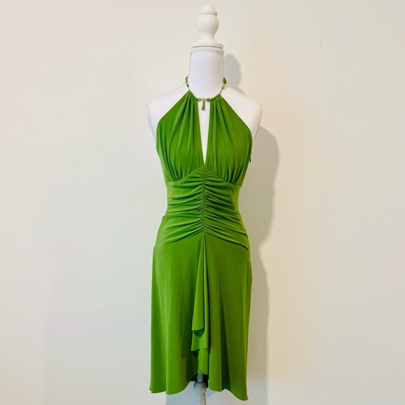 Laundry By Shelli Segal y2k Green Halter Dress 💚 - Picture 6 of 6